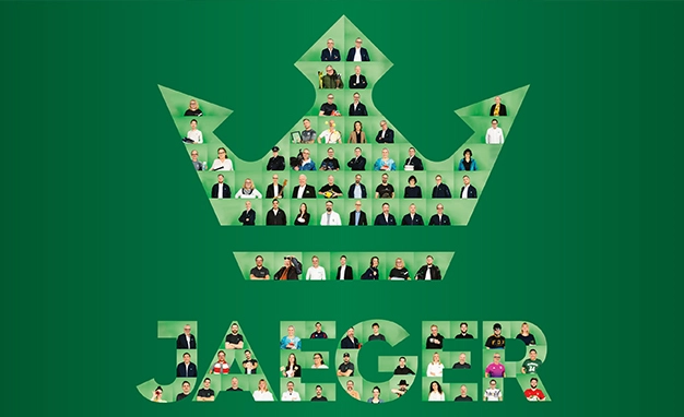 Compsoing mit allen Mitarbeitern von Jaegerlacke in Form einer Krone