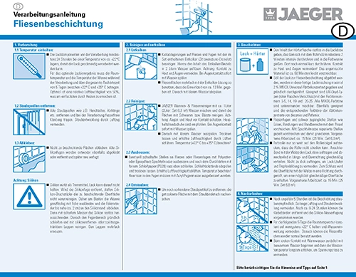 Verarbeitung Fliesenlack 