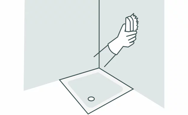 Untergrund im Nassbereich wird vorbereitet - Illustration 