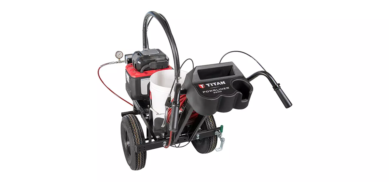 Lenkeransicht - des akkubetriebenen Markierwagens 