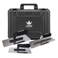 975 Deco Wall & Floor System-Werkzeugkoffer System Werkzeugkoffer mit drei Kellen für die Verarbeitung von fugenlosem Wand- und Bodenspachtel