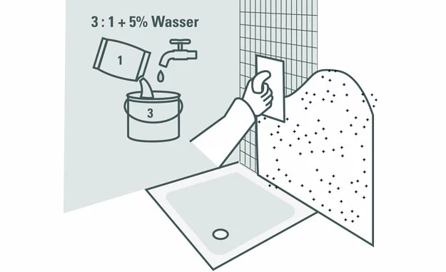 Alte Fliesen werden überspachtelt 