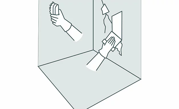 Vorbereitung fugenloser Wandspachtel - Risse werden überspachtelt