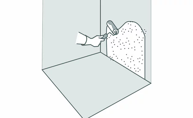 Vorbereitung Wandspachtel - Wand wird grundiert 